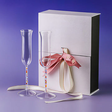 Crystal Rhinestone Glass Champagne Flute Gift Set – Elegant Sparkling Wine Glass