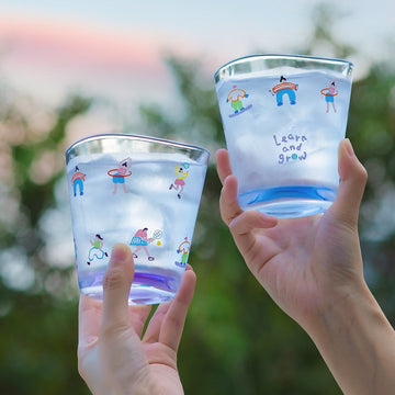 Holiday Shaped Glass Cup Set – 2-Piece Colorful Glass Drinkware