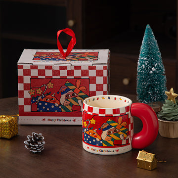 Cartoon Christmas Illustration Ceramic Mug