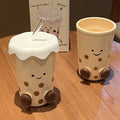 Cocoa Ceramic Straw Coffee Cup - StillMug