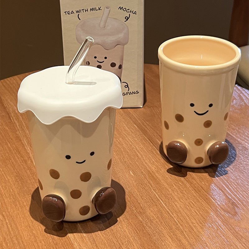 Cocoa Ceramic Straw Coffee Cup - StillMug