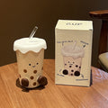 Cocoa Ceramic Straw Coffee Cup - StillMug