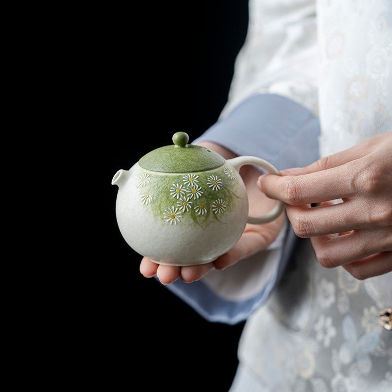 Hand-Painted Daisy Ceramic Tea & Coffee Collection - StillMugshop_this_look_AVdw3f