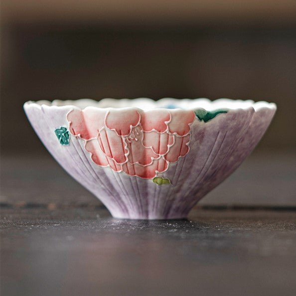Hand-Painted Purple Peony Ceramic Tea & Coffee Collection - StillMug