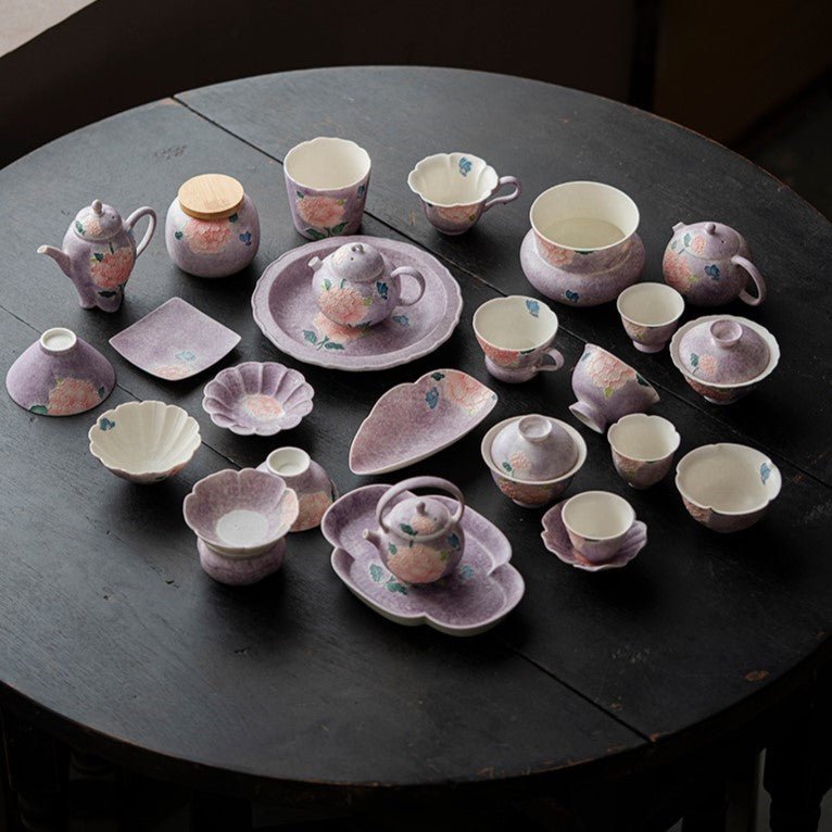 Hand-Painted Purple Peony Ceramic Tea & Coffee Collection - StillMug