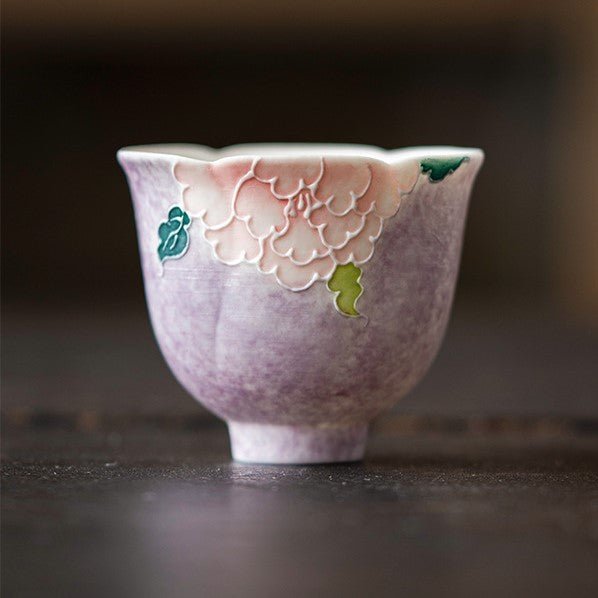 Hand-Painted Purple Peony Ceramic Tea & Coffee Collection - StillMug