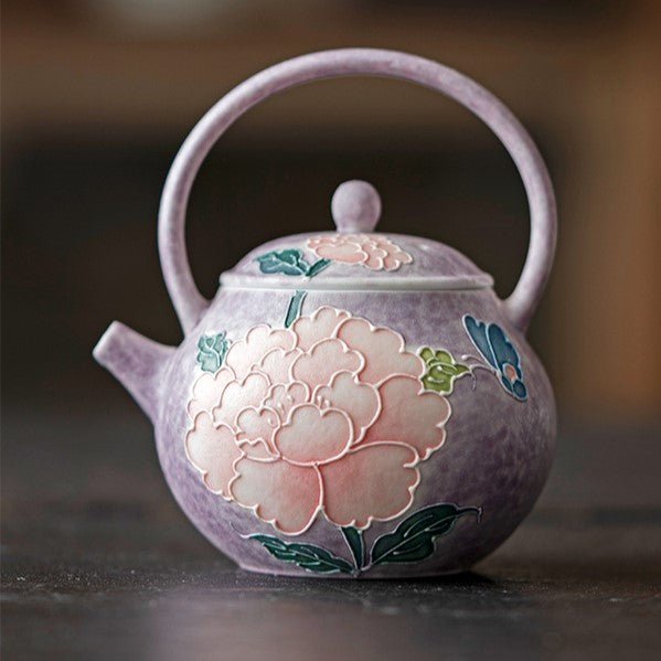 Hand-Painted Purple Peony Ceramic Tea & Coffee Collection - StillMug