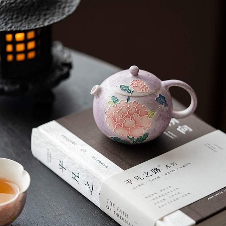 Hand-Painted Purple Peony Ceramic Tea & Coffee Collection - StillMug