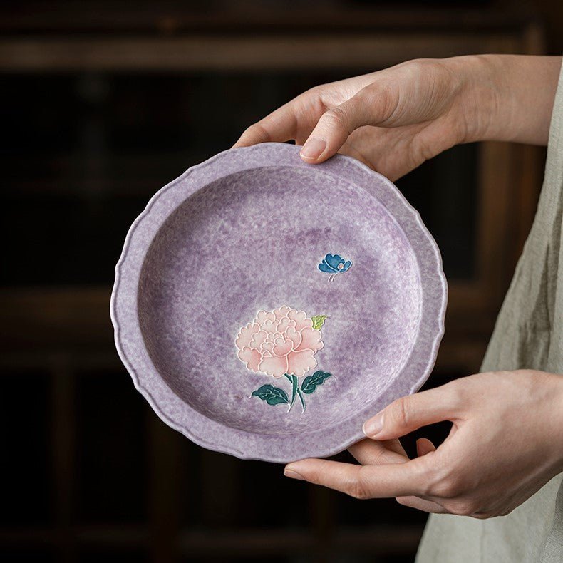 Hand-Painted Purple Peony Ceramic Tea & Coffee Collection - StillMug