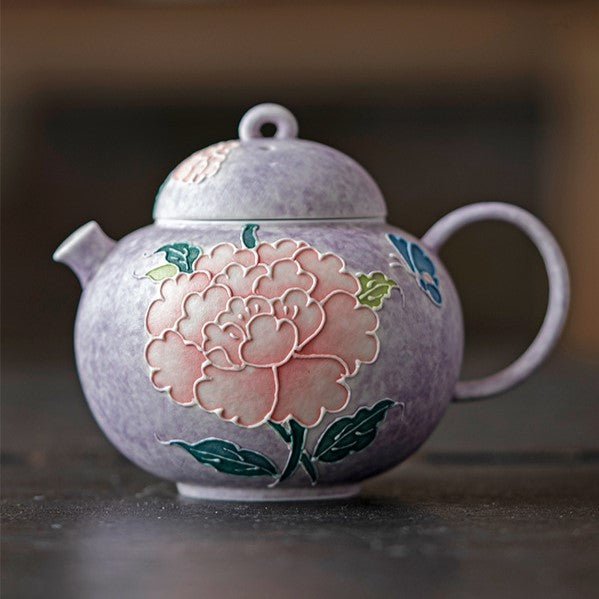Hand-Painted Purple Peony Ceramic Tea & Coffee Collection - StillMug
