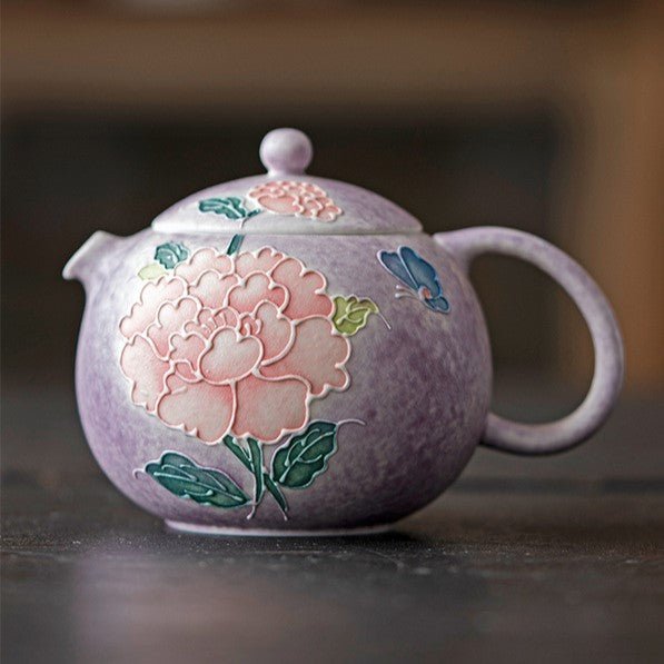 Hand-Painted Purple Peony Ceramic Tea & Coffee Collection - StillMug