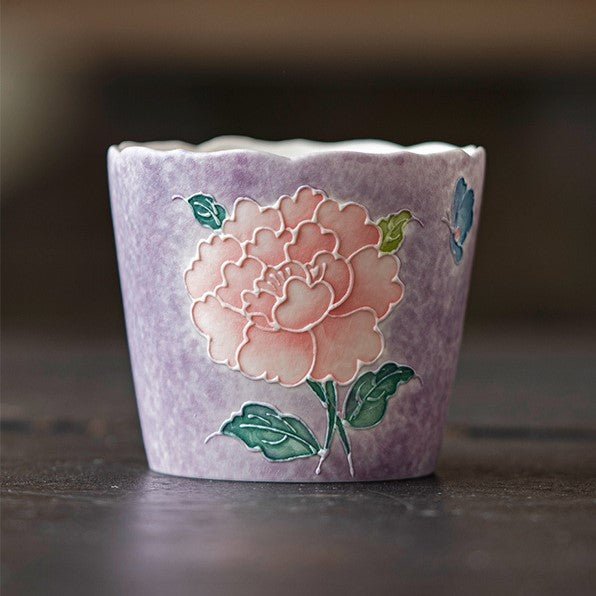Hand-Painted Purple Peony Ceramic Tea & Coffee Collection - StillMug