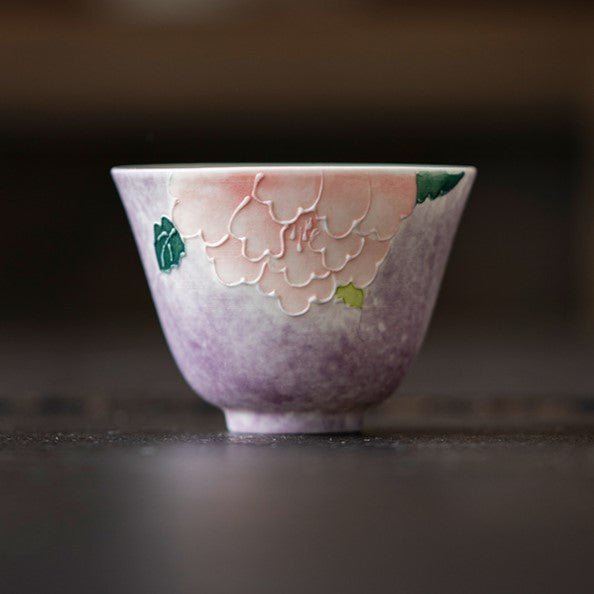 Hand-Painted Purple Peony Ceramic Tea & Coffee Collection - StillMug