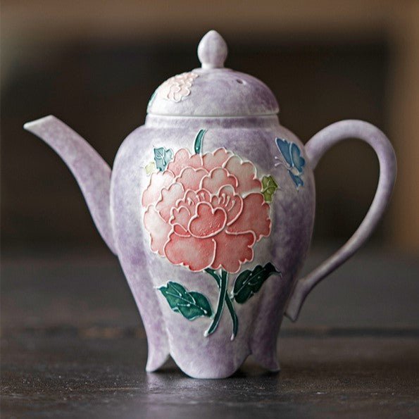 Hand-Painted Purple Peony Ceramic Tea & Coffee Collection - StillMug