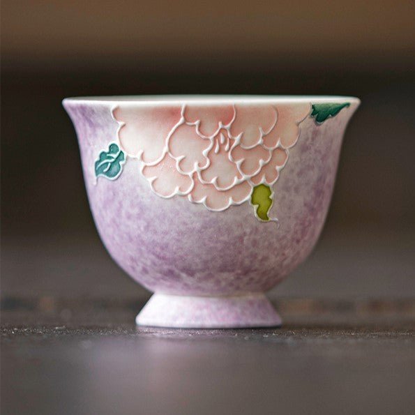 Hand-Painted Purple Peony Ceramic Tea & Coffee Collection - StillMug