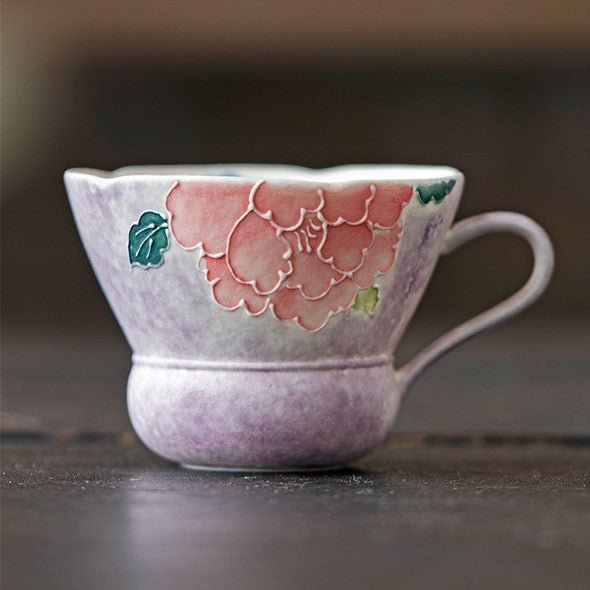 Hand-Painted Purple Peony Ceramic Tea & Coffee Collection - StillMug