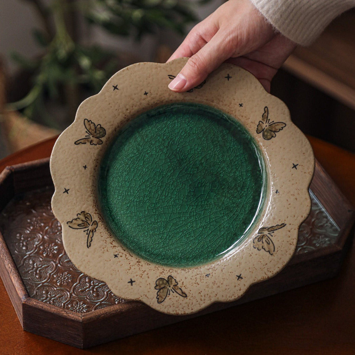 Handmade Crackle Glaze Ceramic Plate - StillMug