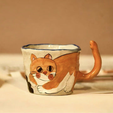 Handmade Rustic Cat Ceramic Coffee Mug - StillMug