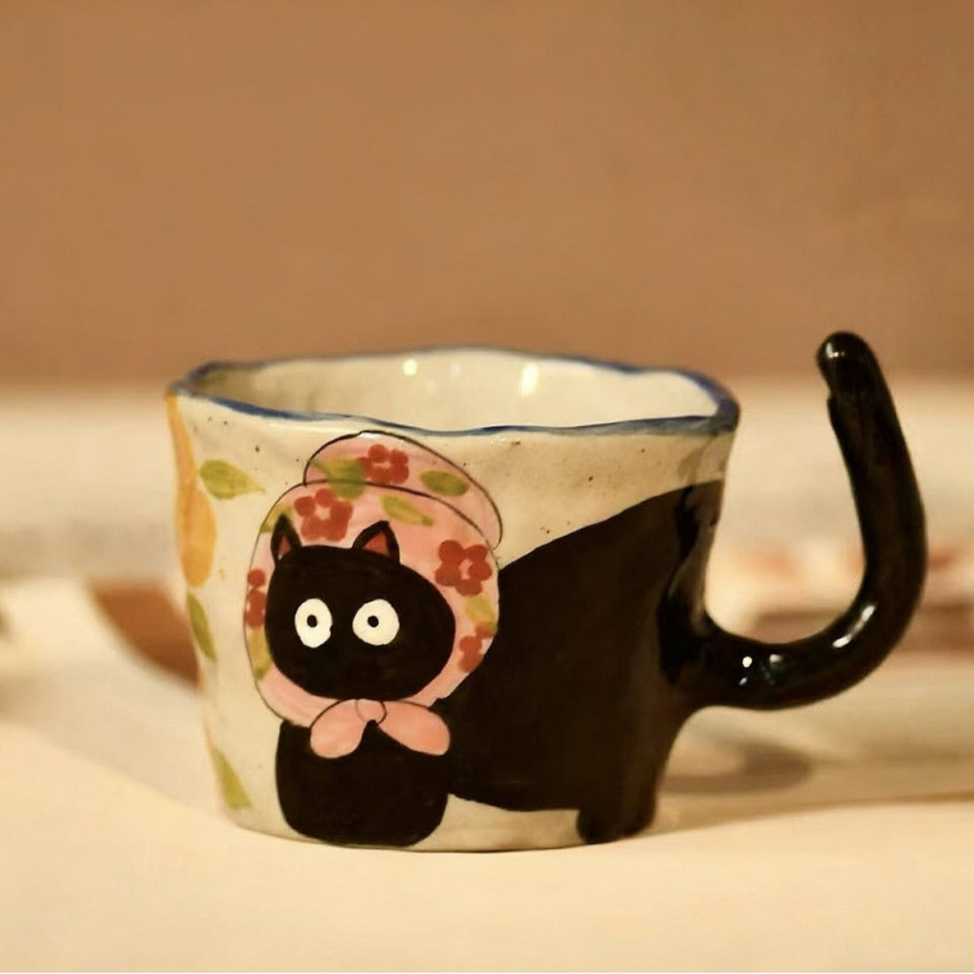 Handmade Rustic Cat Ceramic Coffee Mug - StillMug