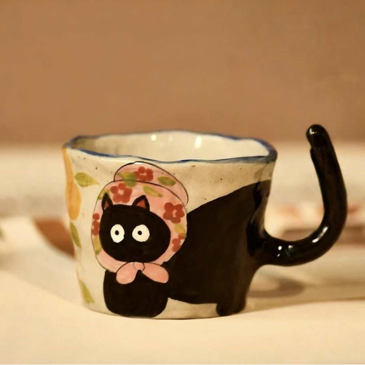 Handmade Rustic Cat Ceramic Coffee Mug - StillMug