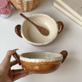 Vintage Handcrafted Ceramic Ramen Bowl with Handles - 800ML - StillMug